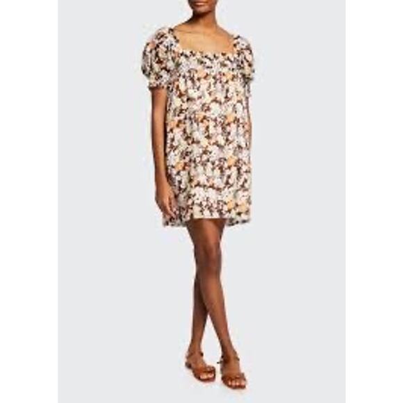 Tory Burch Printed Smocked Mini Dress Size Large - Picture 3 of 9